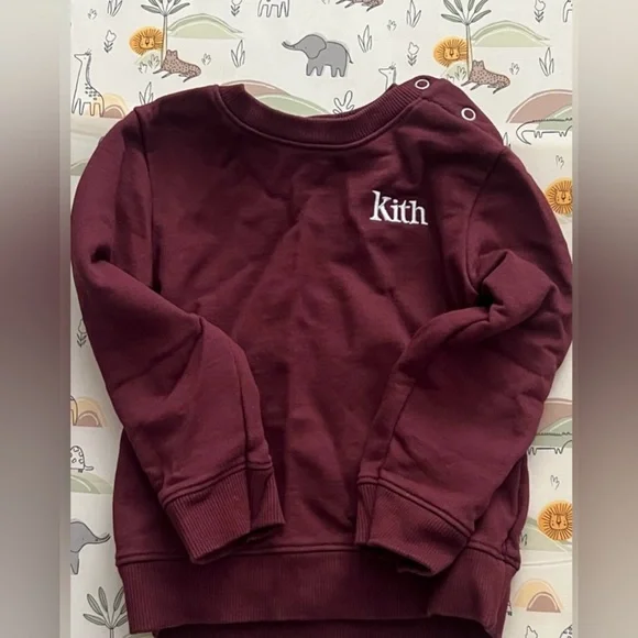 Kith kids burgundy cotton sweatsuit - Picture 5 of 6